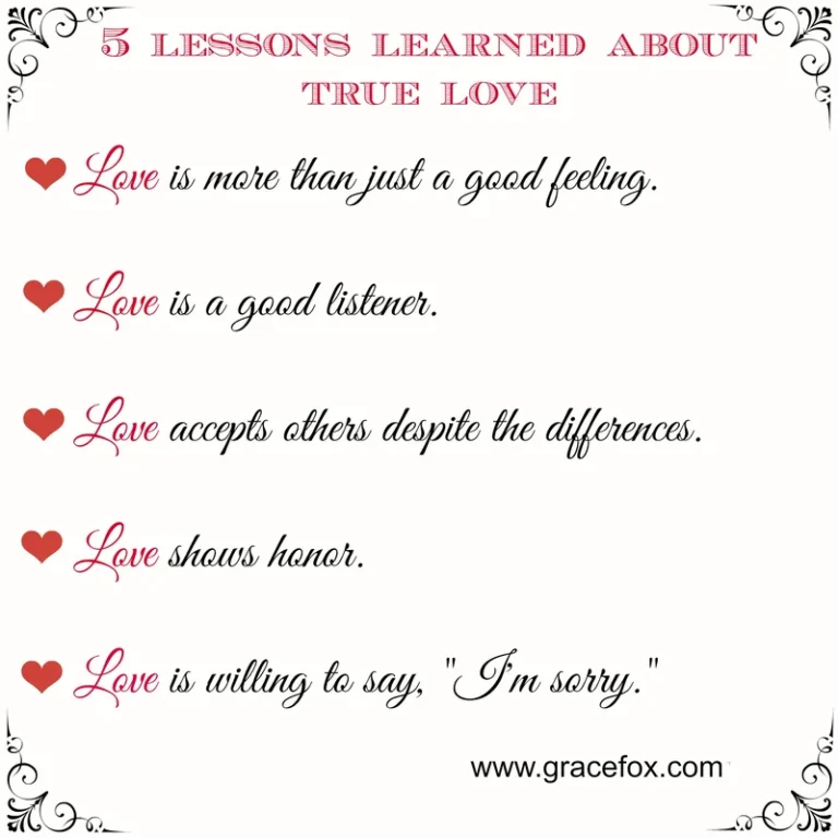 5 Lessons Learned About True Love