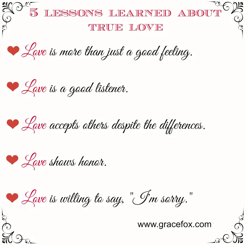 5 Lessons Learned About True Love - Grace Fox