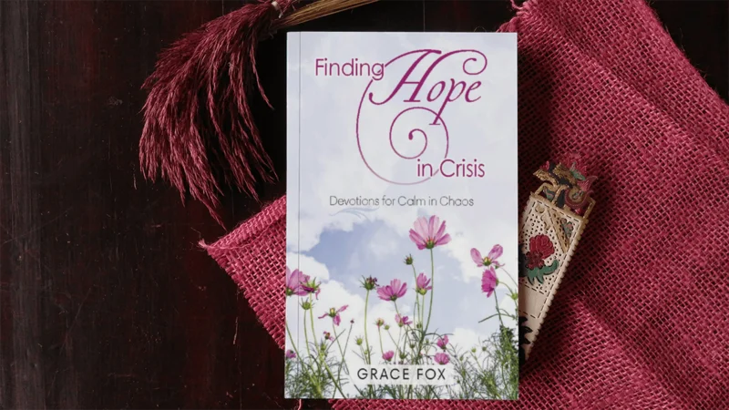Finding Hope in Chaos red background - Grace Fox