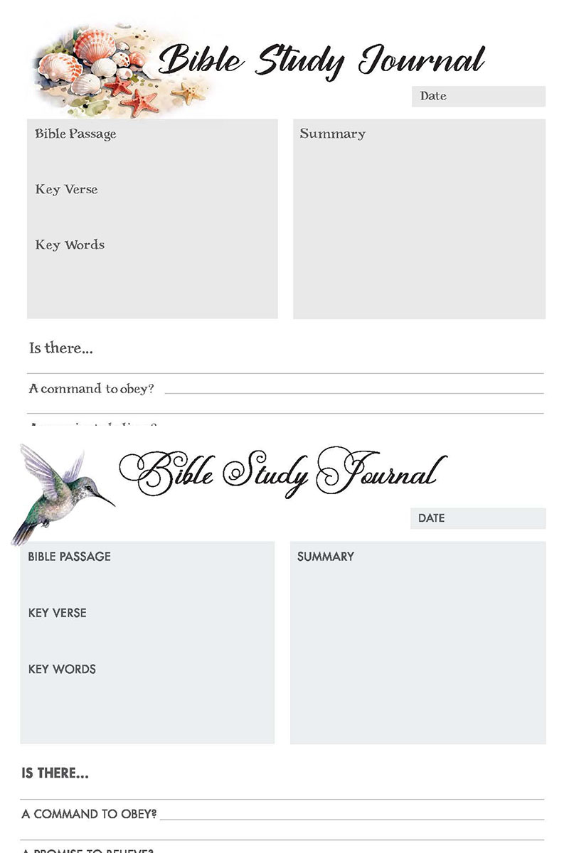 Grace Fox Printables: Bible Study Journal