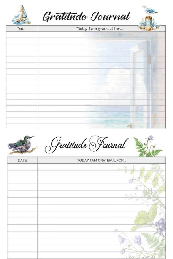 Gratitude Journal Printable (Grace Fox Store) Grace Fox Printables: Gratitude Journal