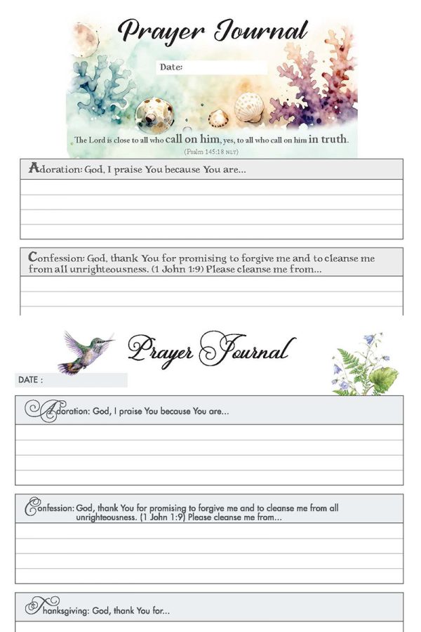 Prayer Journal Printable (Grace Fox Store) Prayer Journal Printable (Grace Fox Store)