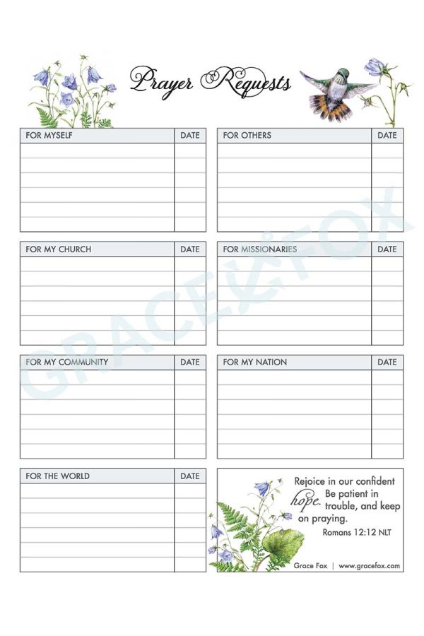 Prayer Request Journal - Birds (Grace Fox Store) Prayer Request Journal - Birds (Grace Fox Store)