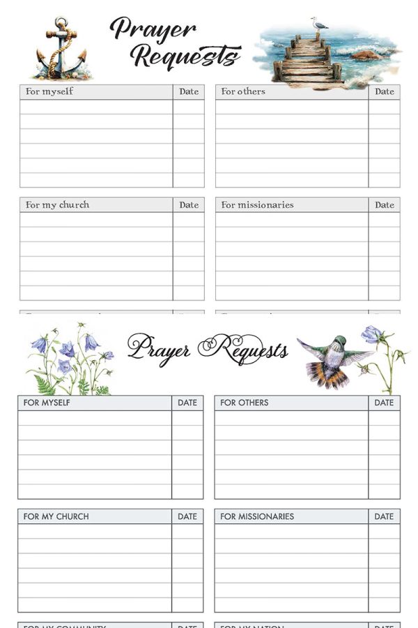 Prayer Request Journal Printable (Grace Fox Store) Prayer Request Journal Printable (Grace Fox Store)